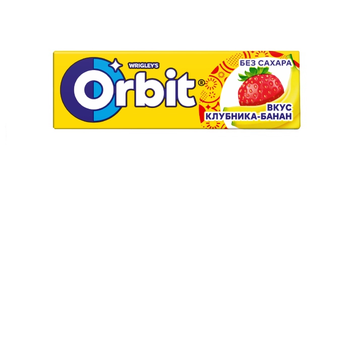 Մաստակ Orbit ելակ և բանան 10 հատ ||Жевательная резинка Orbit Клубника-банан 10 штук 13,6 г