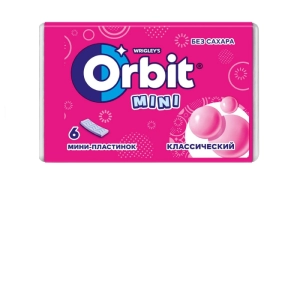Մաստակ Orbit Mini քաղցր 6 հատ ||Жевательная резинка Orbit Детский Классический без сахара 10,2 г 6 штук
