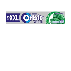 Մաստակ Orbit White XXL նուրբ անանուխ 15 հատ ||Жевательная резинка Orbit White Нежная мята без сахара 15 штук 20,4 г