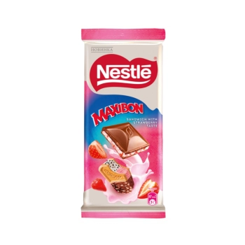 Շոկոլադե կաթնային սալիկ Nestle Maxibon Cookie Sandwich Strawberry 80 գր 