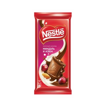 Շոկոլադե կաթնային սալիկ Nestle նուշով և չամիչով 82 գր 