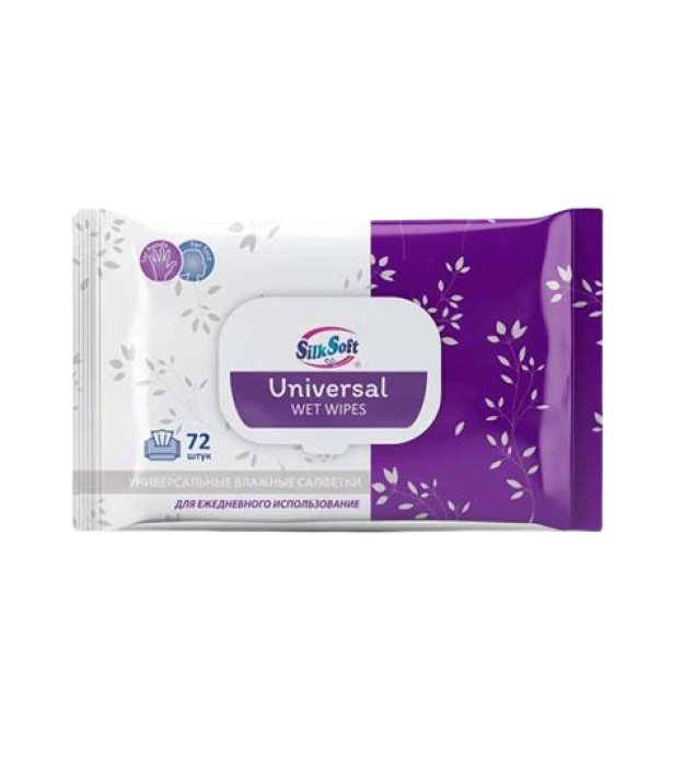Խոնավ անձեռոցիկ Silk Soft Universal 72հատ ||Влажные салфетки Silk Soft Universal 72 шт. ||Silk Soft Universal Wet Wipes 72 pcs.