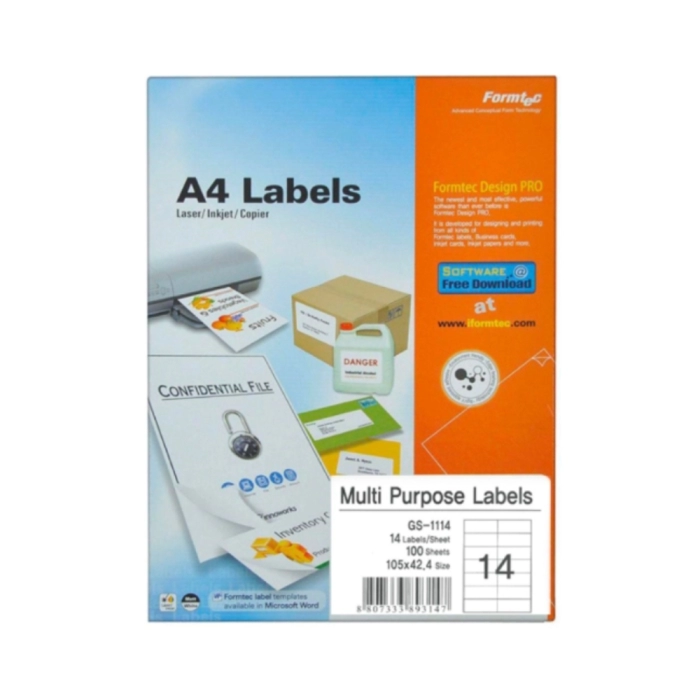 Թուղթ Label A4 105х42,4 մմ 14 բաժին 1 թերթ ||Бумага Label A4 105x42,4 mm 14 секции 1 листов ||Paper Label A4 105x42,4 mm 14 sections 1 sheet