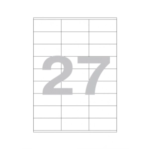 Թուղթ Promega Label 70х32 մմ 27 բաժին 1 թերթ ||Этикетки самоклеящиеся Promega label Basic каучуковый клей А4 70х32 мм 27 штук на листе белые