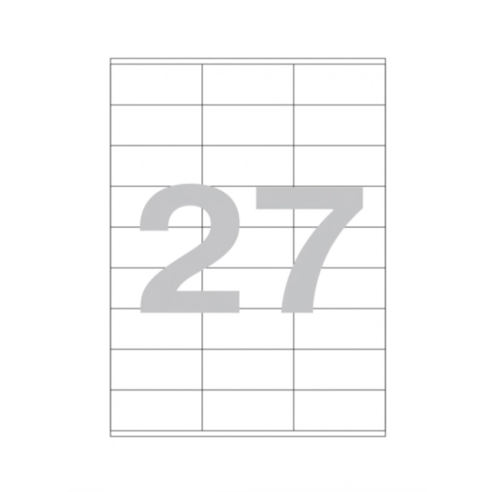 Թուղթ Promega Label 70х32 մմ 27 բաժին 1 թերթ ||Этикетки самоклеящиеся Promega label Basic каучуковый клей А4 70х32 мм 27 штук на листе белые