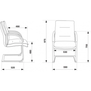 Բրիֆինգ աթոռ Burocrat T-9927SL  ||Кресло для брифинга Burocrat T-9927SL ||Briefing chair Burocrat T-9927SL