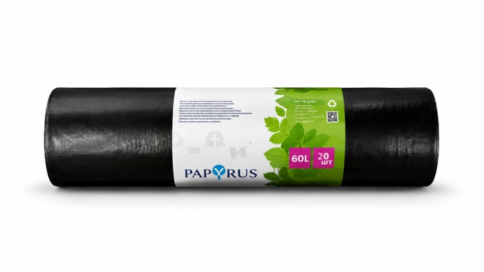 Աղբի տոպրակ Papyrus 60լ 20 հատ ||Мешки для мусора Papyrus 60л 20 шт ||Trash bags Papyrus 60l 20 pcs.