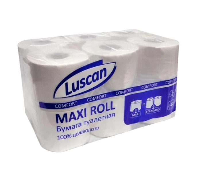 Զուգարանի թուղթ Luscan Comfort Max 2 շերտ 12 հատ ||Бумага туалетная Luscan Comfort Max 2-слойная белая (12 рулона в упаковке) ||Luscan Comfort Max Toilet Paper 2-ply White (12 rolls per pack)