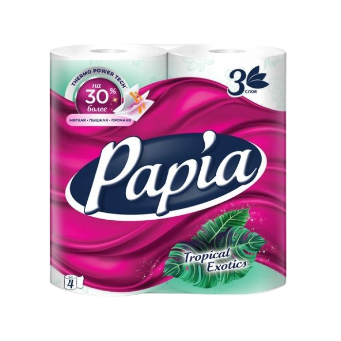 Զուգարանի թուղթ Papia 3 շերտ 4 հատ 1735871 ||Туалетная бумага Papia 3 слоя 4 шт. 1735871 ||Toilet paper Papia 3 layers 4 pcs 1735871