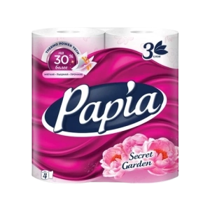 Զուգարանի թուղթ Papia 3 շերտ 4 հատ 1735871 ||Туалетная бумага Papia 3 слоя 4 шт. 1735871 ||Toilet paper Papia 3 layers 4 pcs 1735871