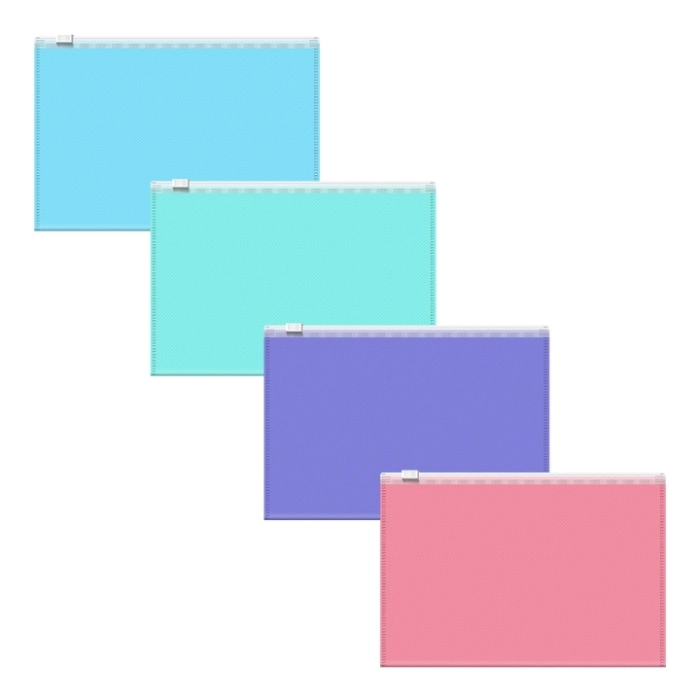 Թղթապանակ զիպով ErichKrause Diagonal Pastel C4 54974 ||Zip-пакет пластиковый ErichKrause Diagonal Pastel C4 54974 ||Zipper folder ErichKrause Diagonal Pastel C4 54974 