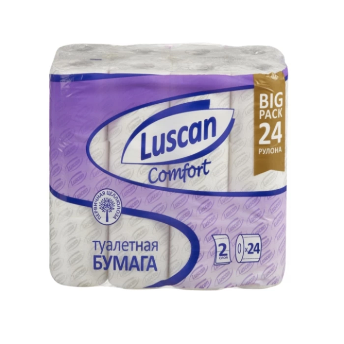 Զուգարանի թուղթ Luscan Comfort 2 շերտ 24 հատ 1574572 ||Туалетная бумага Luscan Comfort 2 слой 24 шт․ 1574572 ||Toilet paper Luscan Comfort 2 sheets 24 pcs 1574572
