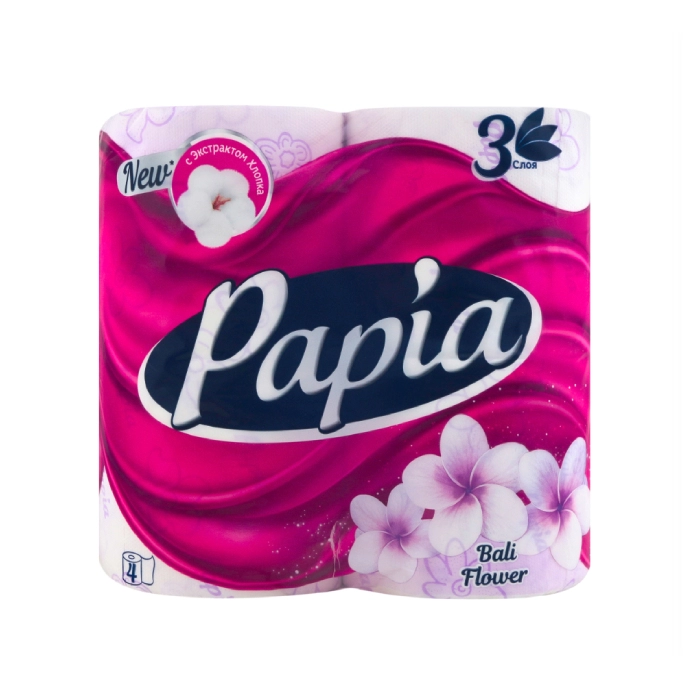 Զուգարանի թուղթ Papia 3 շերտ 4 հատ 1735871 ||Туалетная бумага Papia 3 слоя 4 шт. 1735871 ||Toilet paper Papia 3 layers 4 pcs 1735871