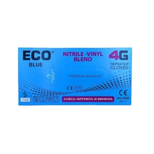 Ձեռնոց ռետինե ECO Blue Nitrile-Vinyl Blend 4G 100 հատ ||Перчатки резиновые ECO Blue Nitrile-Vinyl Blend 4G 100 шт. ||Gloves rubber ECO Blue Nitrile-Vinyl Blend 4G 100 pcs