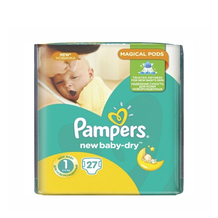 Տակդիր Pampers New Baby Dry N1 2-5 կգ 27 հատ