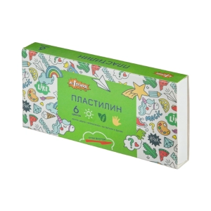 Պլաստիլին №1 School 6 գույն 1681802 ||Пластилин №1 School 6 цвета 1681802 ||Plasticine №1 School 6 colors 1681802