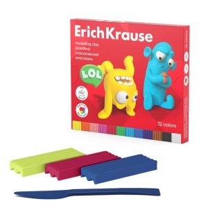 Պլաստիլին ErichKrause Jolly Friends 12 գույն 61347 ||Пластилин ErichKrause Jolly Friends 12 цвета 61347 ||Plasticine ErichKrause Jolly Friends 12 colors 61347 