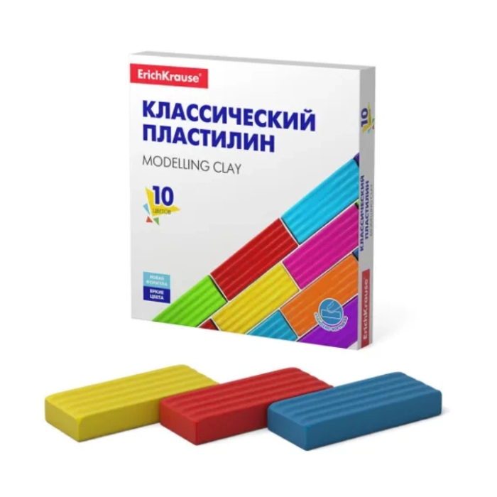 Պլաստիլին ErichKrause Classic 10 գույն 50640 ||Пластилин ErichKrause Classic 10 цвета 50640 ||Plasticine ErichKrause Classic 10 colors 50640