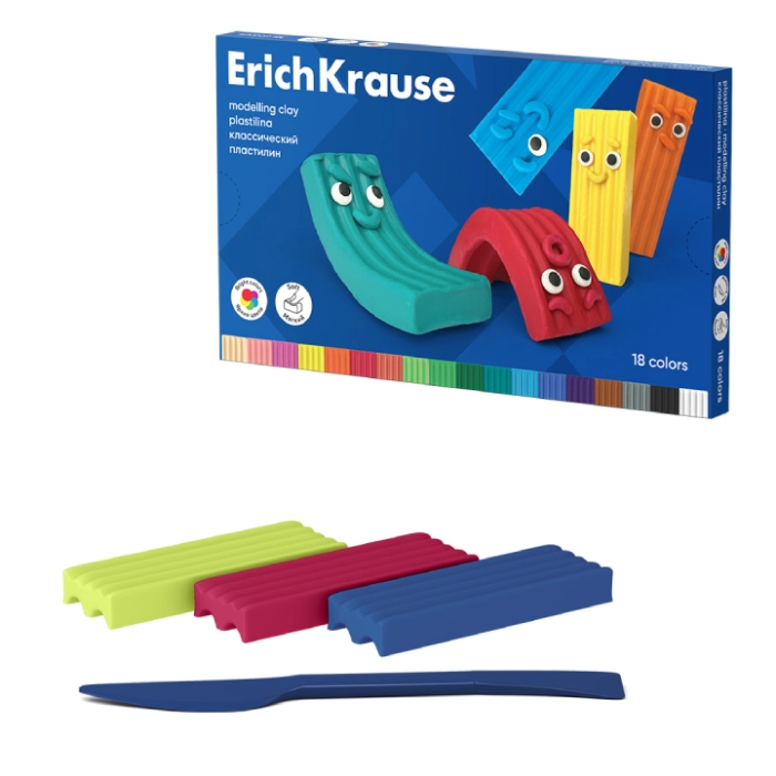 Պլաստիլին ErichKrause Classic 18 գույն 61342 ||Пластилин ErichKrause Classic 18 цвета 61342 ||Plasticine ErichKrause Classic 18 colors 61342