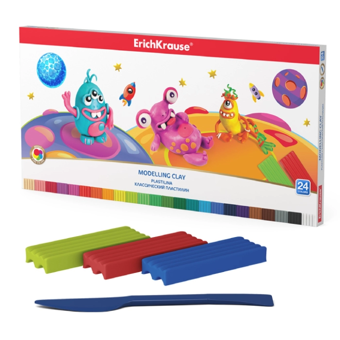 Պլաստիլին ErichKrause Cosmic Monsters 24 գույն 58472 ||Пластилин ErichKrause Cosmic Monsters 24 цвета 58472 ||Plasticine ErichKrause Cosmic Monsters 24 colors 58472