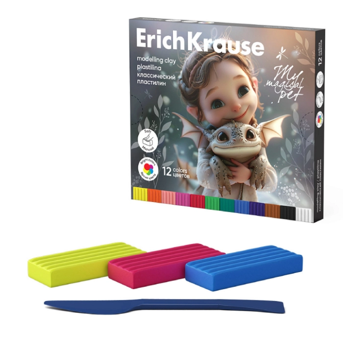 Պլաստիլին ErichKrause Magic Pet 12 գույն 62975 ||Пластилин ErichKrause Magic Pet 12 цвета 62975 ||Plasticine ErichKrause Magic Pet 12 colors 62975 