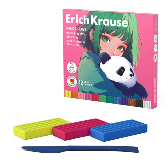 Պլաստիլին ErichKrause Panda Hugs 12 գույն 62976 ||Пластилин ErichKrause Panda Hugs 12 цвета 62976 ||Plasticine ErichKrause Panda Hugs 12 colors 62976 