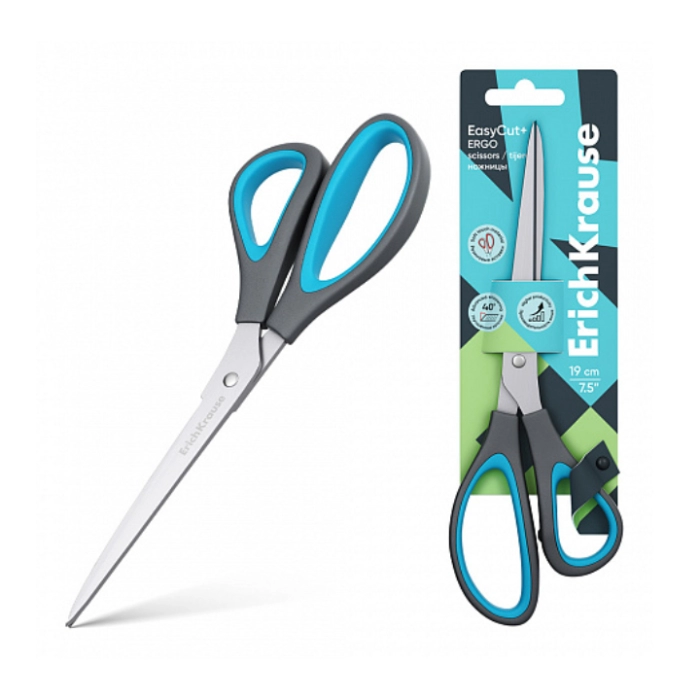 Մկրատ ErichKrause EasyCut+ Ergo 19սմ 44886 ||Ножницы ErichKrause EasyCut+ Ergo 19см 44886 ||Scissors ErichKrause EasyCut+ Ergo 19sm 44886