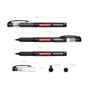Գրիչ գնդիկավոր սև ErichKrause Metrix® Stick&Grip 0.5մմ 45480 ||Ручка гелевая черная ErichKrause Metrix® Stick&Grip 0.5мм 45480