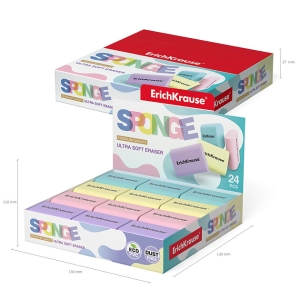 Ռետին ErichKrause Sponge Pastel 48778 ||Ластик ErichKrause Sponge Pastel 48778