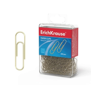 Ամրակ ոսկեգույն ErichKrause 28մմ 200 հատ 19739 ||Скрепки золотые ErichKrause 28мм 200 шт. 19739 ||Paper clips golden ErichKrause 28mm 200 pcs 19739