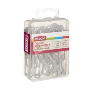 Ամրակ Attache 78մմ 30 հատ 879051 ||Скрепки Attache 78мм 30 шт. 879051 ||Paper clips Attache 78mm 30 pcs 879051