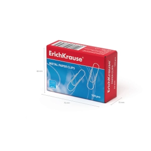 Ամրակ մետաղական ErichKrause 28մմ 100 հատ 7855 ||Скрепки металлические ErichKrause 28мм 100 шт. 7855 ||Paper clips metalic ErichKrause 28mm 100 pcs 7855