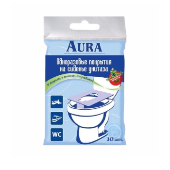 Զուգարանակոնքի ծածկոց Aura մեկանգամյա 10 հատ