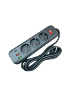 Երկարացման լար 2մ 3տեղ 2USB 1typec SV-12-7 ||Удлинитель 2м 2USB 1typec ||Power socket 2m 2USB 1typec