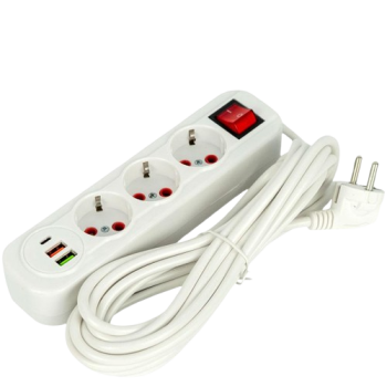 Երկարացման լար 3մ 2USB 1typec SV-12-8 
