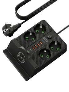 Երկարացման լար 3մ 4տեղ 4USB 2typec ||Удлинитель 3м 4роз. 2typec ||Power socket Option 3m 4socket 2typec