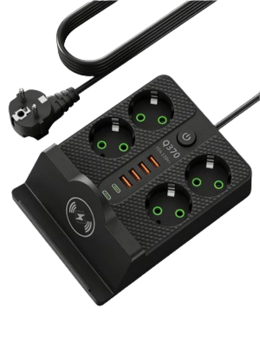 Երկարացման լար 3մ 4տեղ 4USB 2typec ||Удлинитель 3м 4роз. 2typec ||Power socket Option 3m 4socket 2typec