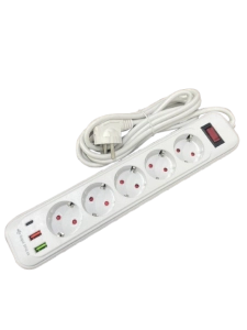 Երկարացման լար 3մ 5տեղ 2USB 1typec SV-12-10 ||Удлинитель 3м 5роз. 2USB 1typec ||Power socket 3m 5socket 2USB 1typec 