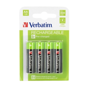 Մարտկոց Verbatim Rechargeable AA 1.2V 4 հատ ||Батарейка Verbatim Rechargeable AA 1.2V 4 шт. ||Lithuim Battery Verbatimp Rechargeable AA 1.2V 4 pcs