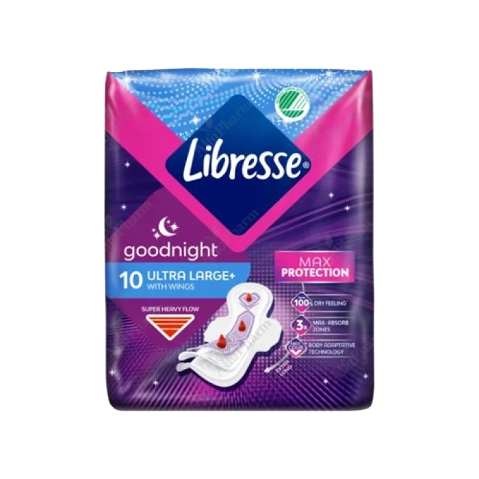 Միջադիր Libresse Ultra Large+ գիշերային 10 հատ || Прокладка Libress Ultra Large+ ночная 10 шт. || Libress Ultra Large+ night gasket 10 pcs.