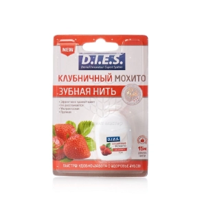 Ատամի թել D.I.E.S. 15 մ ||Зубная нить D.I.E.S. Клубничный мохито 15 м