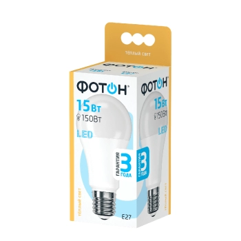 Լամպ Фотон LED E27 15W A60 3000K 
