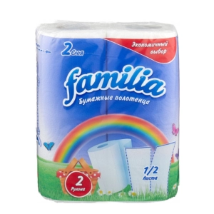 Սրբիչ խոհանոցի familia 2 շերտ 2 հատ ||Полотенца бумажные familia 2 слоя 2 шт.