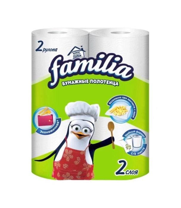Սրբիչ խոհանոցի familia 2 շերտ 2 հատ ||Полотенца бумажные familia 2 слоя 2 шт.