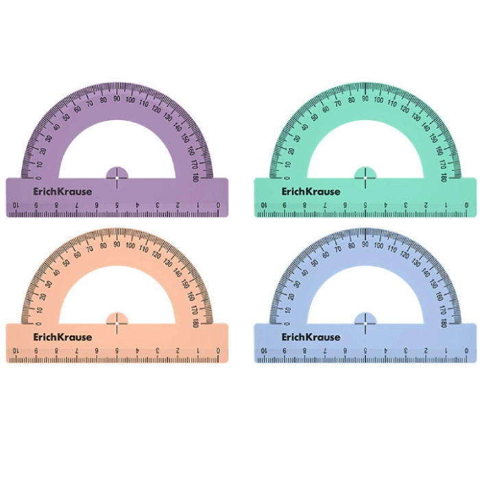 Քանոն-անկյունաչափ պլաստիկ ErichKrause Pastel 180°/10սմ ||Линейка-диагональ пластик ErichKrause Pastel 180°/10см ||Ruler-diagonal plastic ErichKrause Pastel 180°/10sm