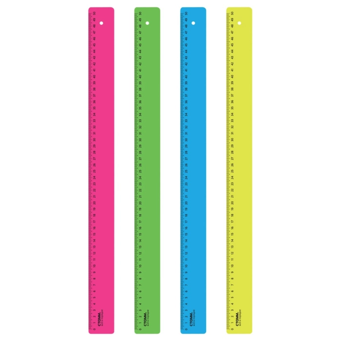 Քանոն СТАММ 50 սմ գունավոր ||Линейка 50см СТАММ цветной ||Ruler 50cm STAMM colored