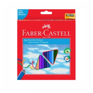 Գունավոր մատիտներ և սրիչ Faber-Castell 24 գույն 120524 ||Карандаши цветные Faber-Castell 24цв., трехгран., картон, с точилкой ||Colored pencils Faber-Castell 24 colors, triangular, cardboard, with sharpener