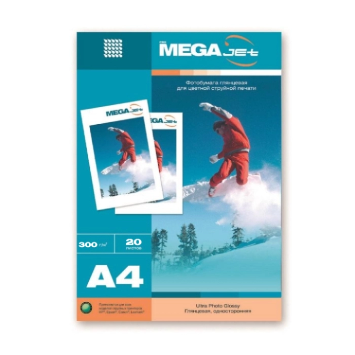 Ֆոտոթուղթ ProMega Jet միակողմանի փայլուն A4 300 գր/մ 20 հատ 60580 ||Односторонняя глянцевая фотобумага ProMega Jet A4 300 г/м 20 шт. 60580 ||One-sided sparkly photo paper ProMega Jet A4 300 g/m 20 pcs 60580