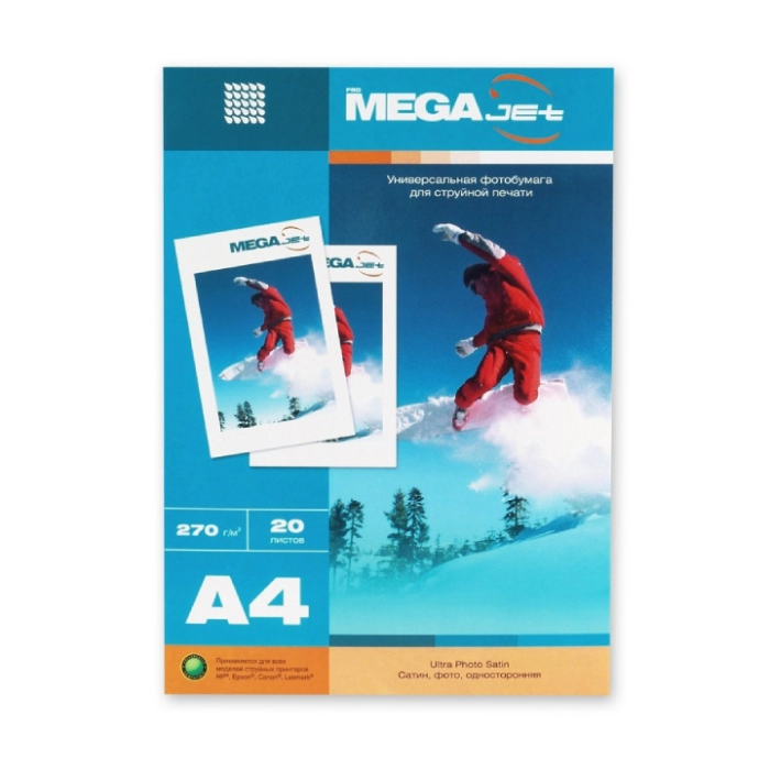 Ֆոտոթուղթ ProMega Jet միակողմանի կիսափայլ A4 270 գր/մ 20 հատ 47008 ||Односторонняя полуглянцевая фотобумага A4 270 г/м 20 шт. 47008 ||One-sided semi-gloss photo paper ProMega Jet A4 270 g/m 20 pcs 47008