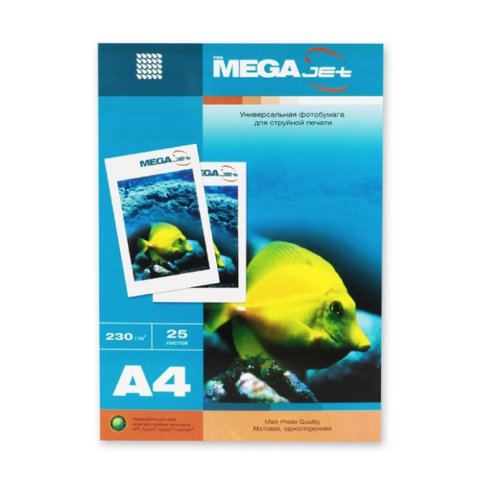 Ֆոտոթուղթ ProMega Jet միակողմանի անփայլ A4 230 գր/մ 25 հատ 47626 ||Односторонняя матовая фотобумага ProMega Jet A4 230 г/м 25 шт. 47626 ||One-sided matte photo paper ProMega Jet A4 230 g/m 25 pcs 47626